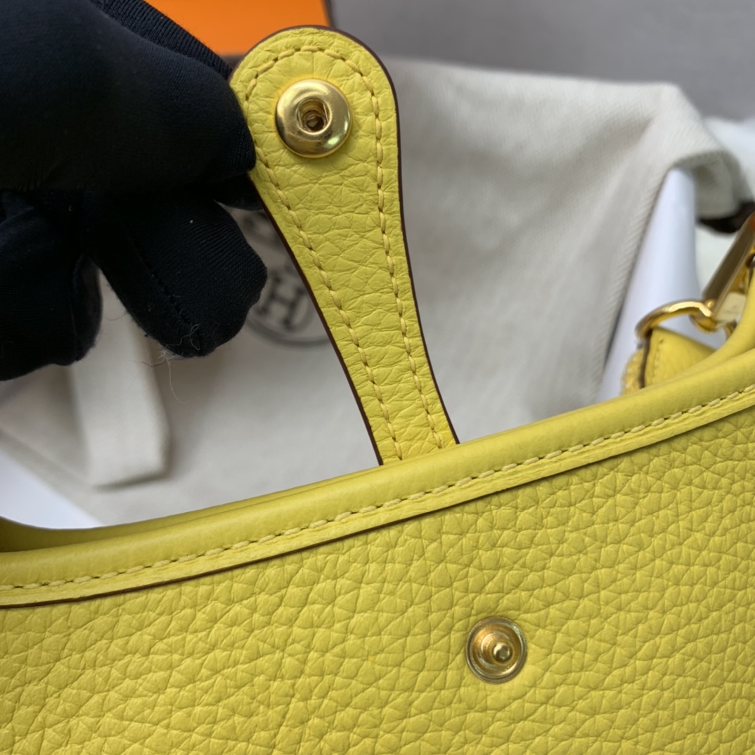 에르메스 미니 에블린16 옐로우 금장 끌레망스 가죽